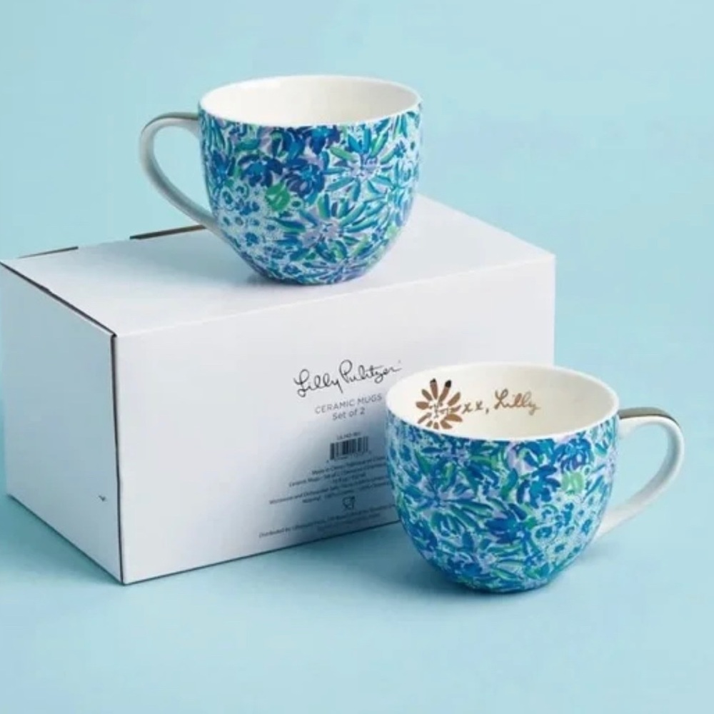 NEW Lilly Pulitzer Ceramic Mugs (Set of 2)